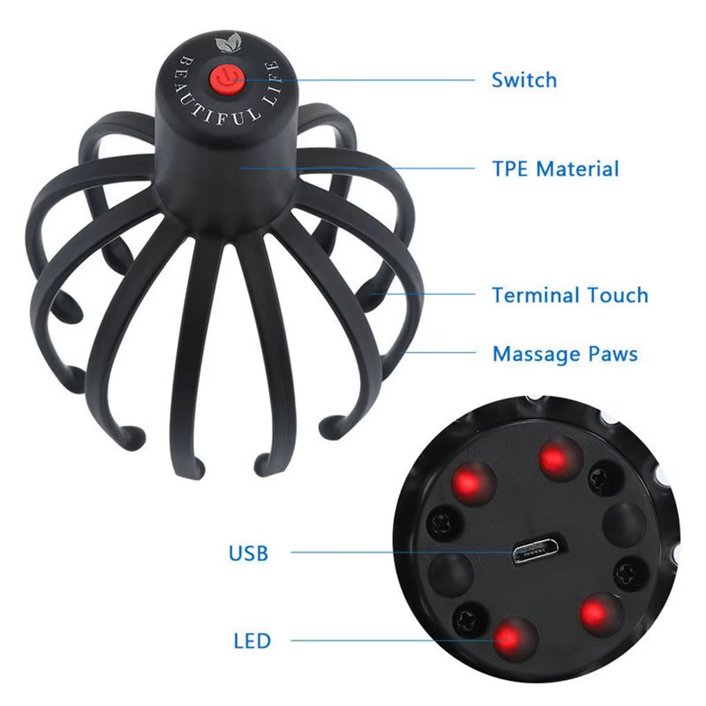Electric Scalp Massager Vibration Relaxing Head Massage Claw Switchable