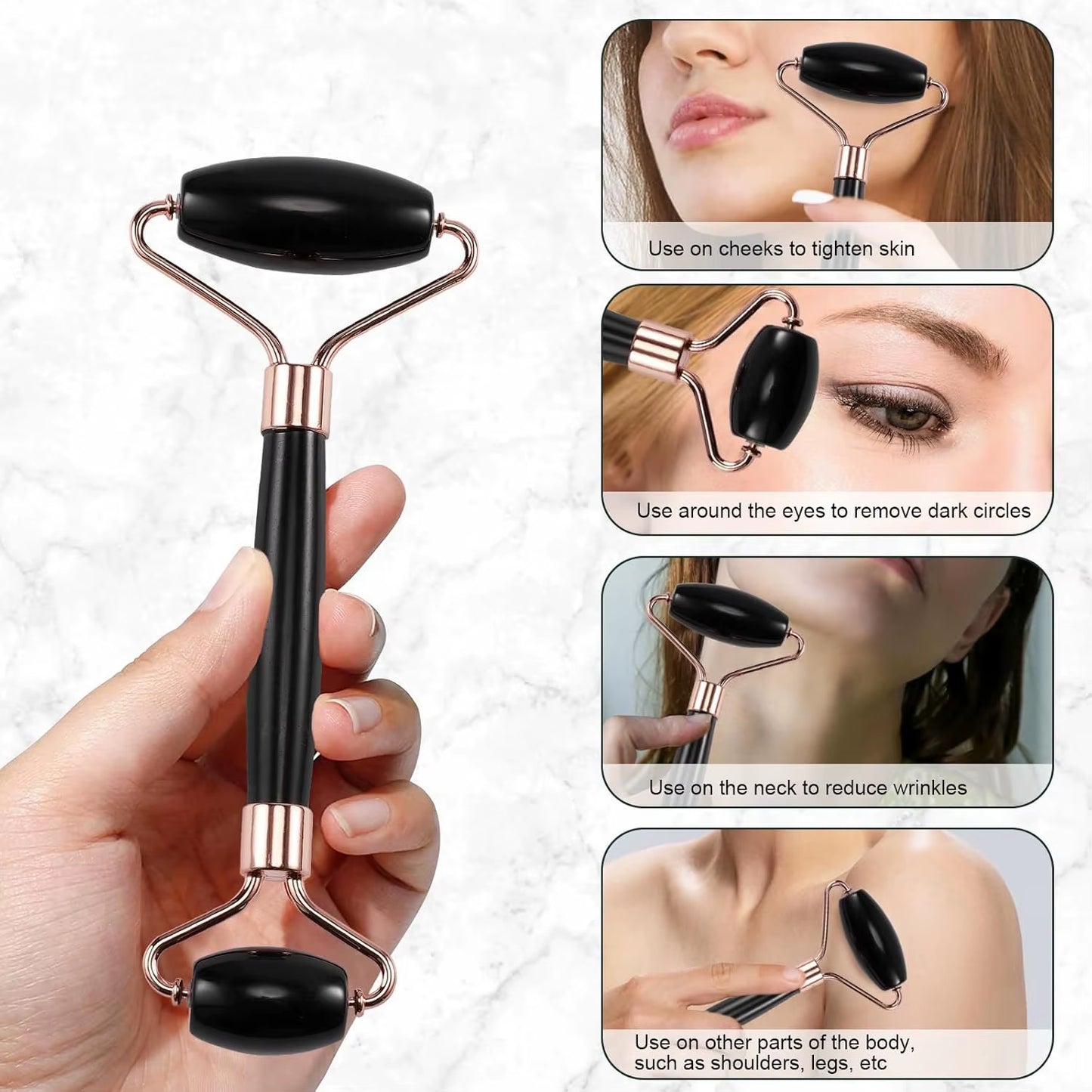 1/2/3Pcs Ice Face Roller Facial Skincare Ice Roller Set,Facial Roller Guasha Facetool Set,Face Massage Roller Lifting Contouring