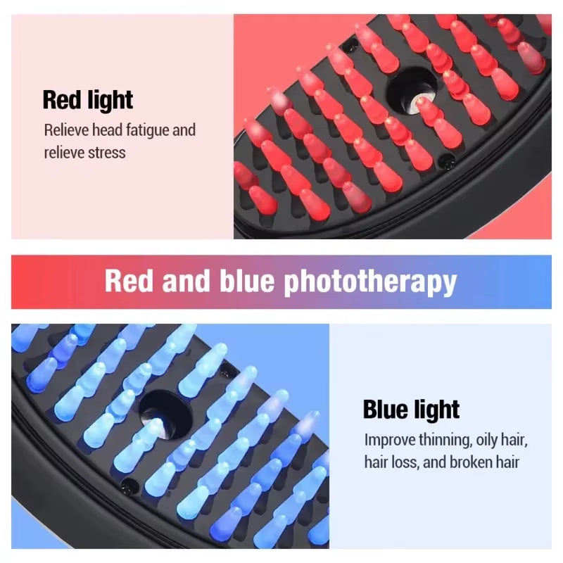 Electric Spray Massage Comb Hair Growth Vibration Head Massager Brush LED anti Hair Loss Scalp Liquid Medicine Atomizing Comb