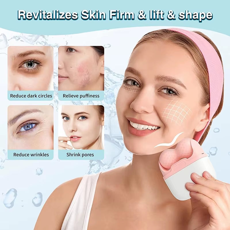 2 in 1 Ice Roller for Face Eye Pain Relief Facial Cold Massage Roller Skin Care Pain Relief Makeup Care Tool