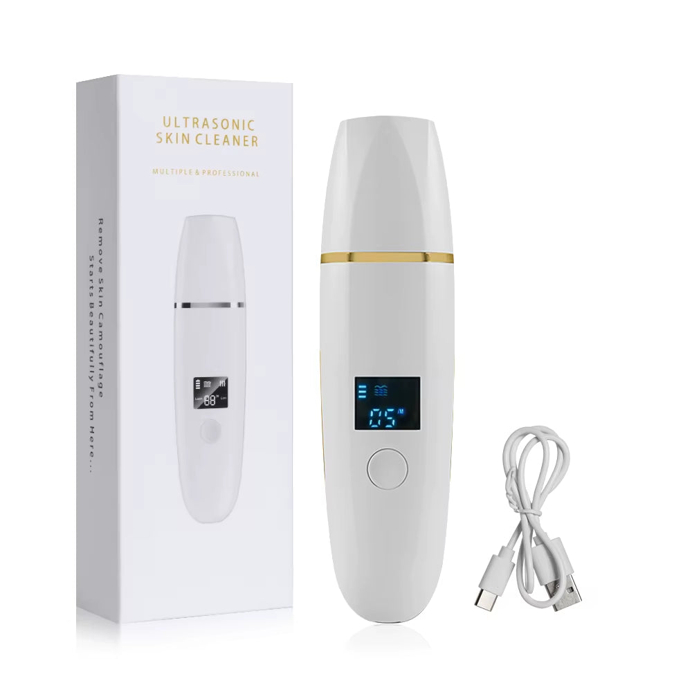 Ultrasonic Skin Scrubber Remover Blackhead Ultrasonic Peeling Facial Scrubber Shovel Face Lifting Remove Pore Acne Deep Cleaning