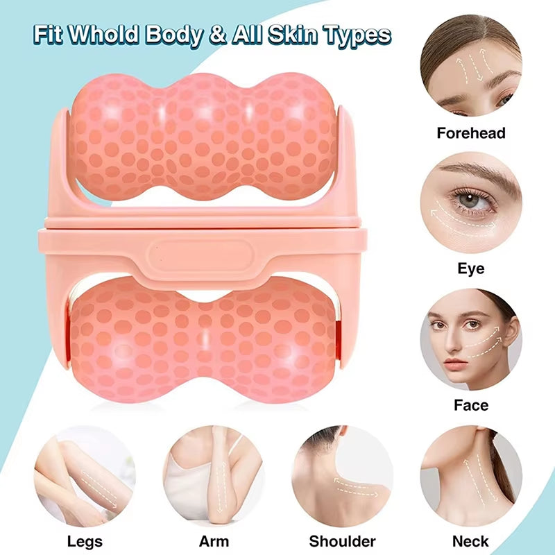 2 in 1 Ice Roller for Face Eye Pain Relief Facial Cold Massage Roller Skin Care Pain Relief Makeup Care Tool